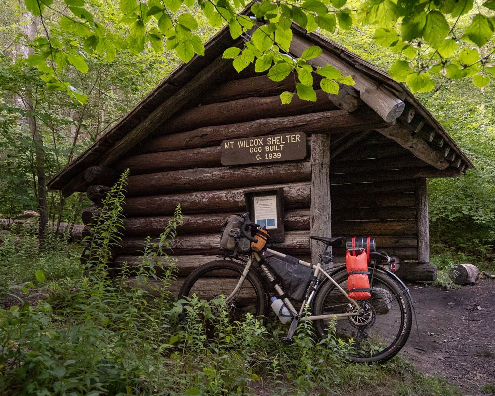 The old south Mt Wilcox lean-to.