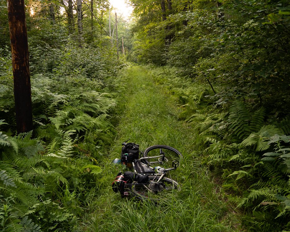 That same road, uphill into the sunset.