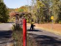 the overgrown ranger station at the entrance to Lake Sebago
