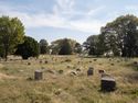 many small headstones in a field of long grass, Greenwood Cemetry
