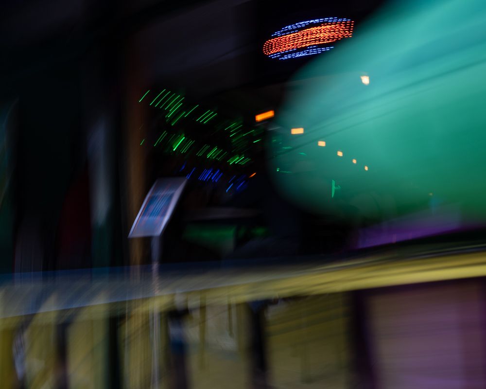 Blurry grab-shot of a pub in Hell's Kitchen