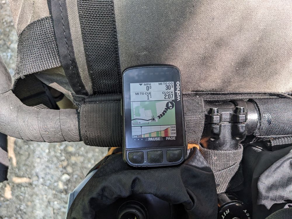 GPS unit showing the grade up New Lenox Road