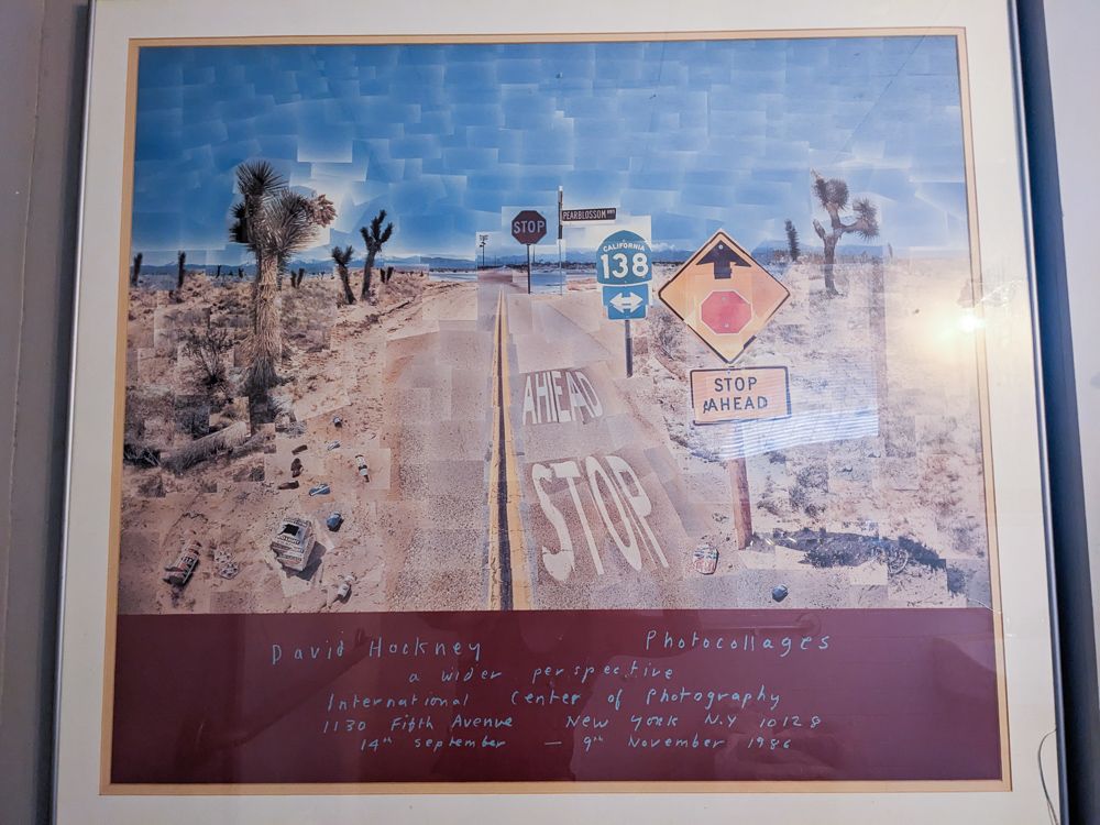 A poster of David Hockney's 'Pearblossom Highway'